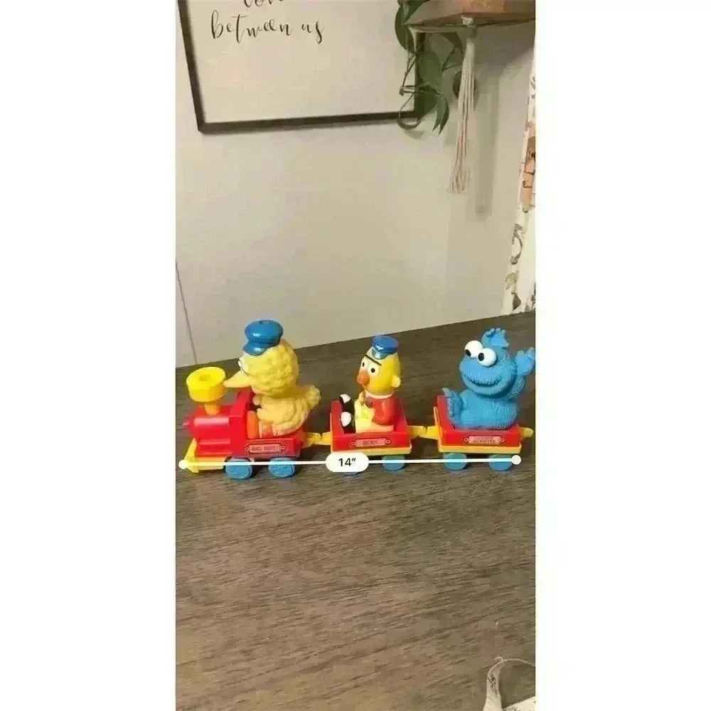 Vintage 1989 ILLCO Sesame Street Wind-Up Train Set Toy Bert, Cookie, Big Bird - Picture 9 of 13